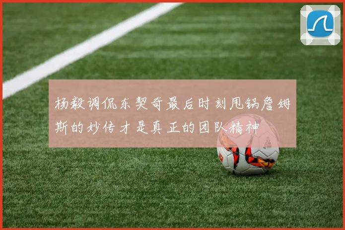 杨毅调侃东契奇最后时刻甩锅詹姆斯的妙传才是真正的团队精神